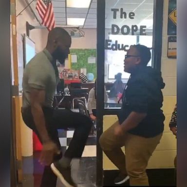 VIDEO: Teacher memorizes 75 handshakes with his 5th graders