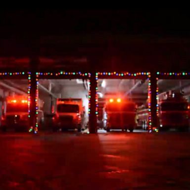 VIDEO: Fire engines put on super cool light display