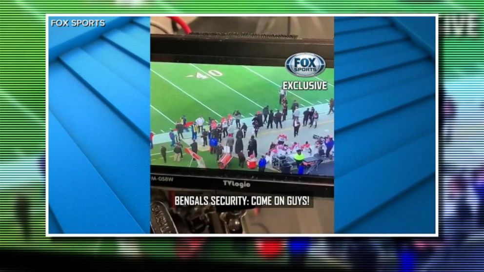 Video Video shows clash between Patriots production, Bengals security - ABC  News