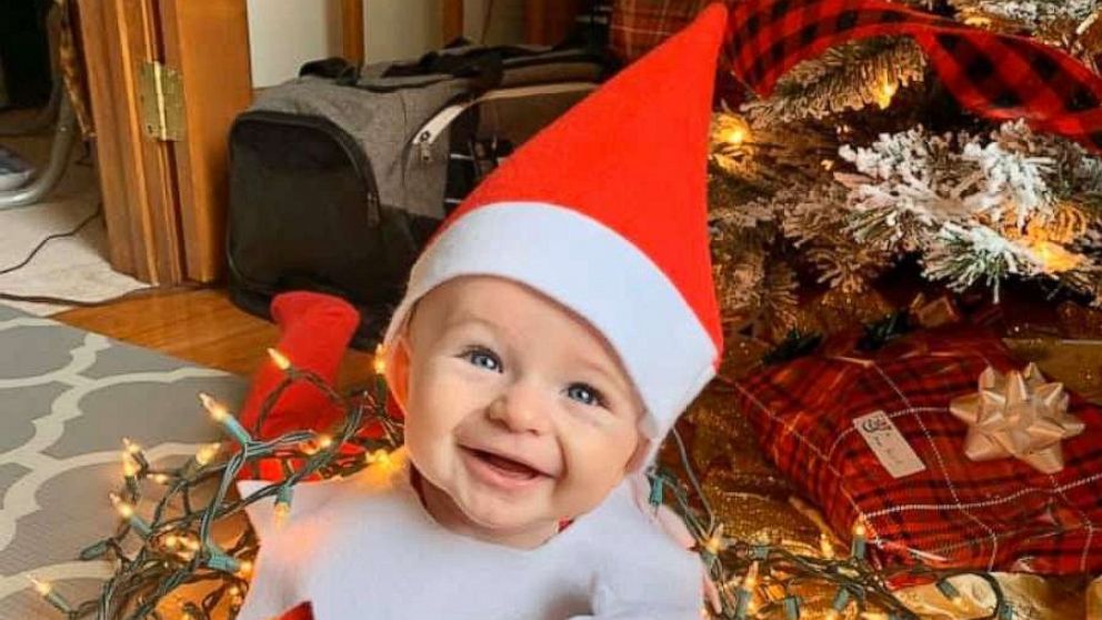 PHOTO: Six-month-old Dylan Eubert poses as the "Elf on the Shelf."