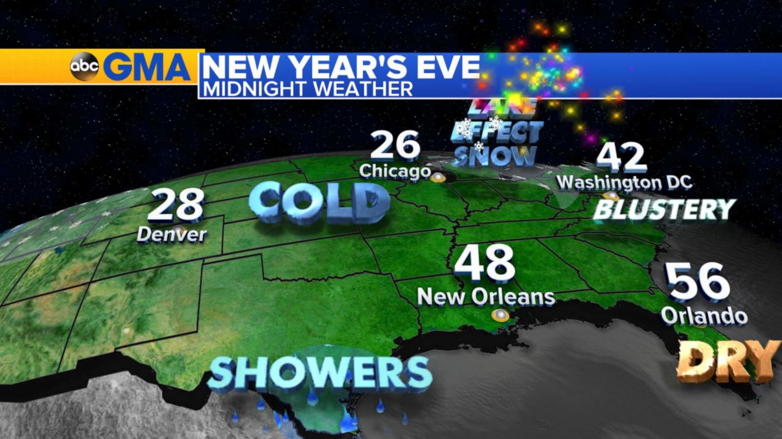 VIDEO: New Year’s Eve forecast for midnight