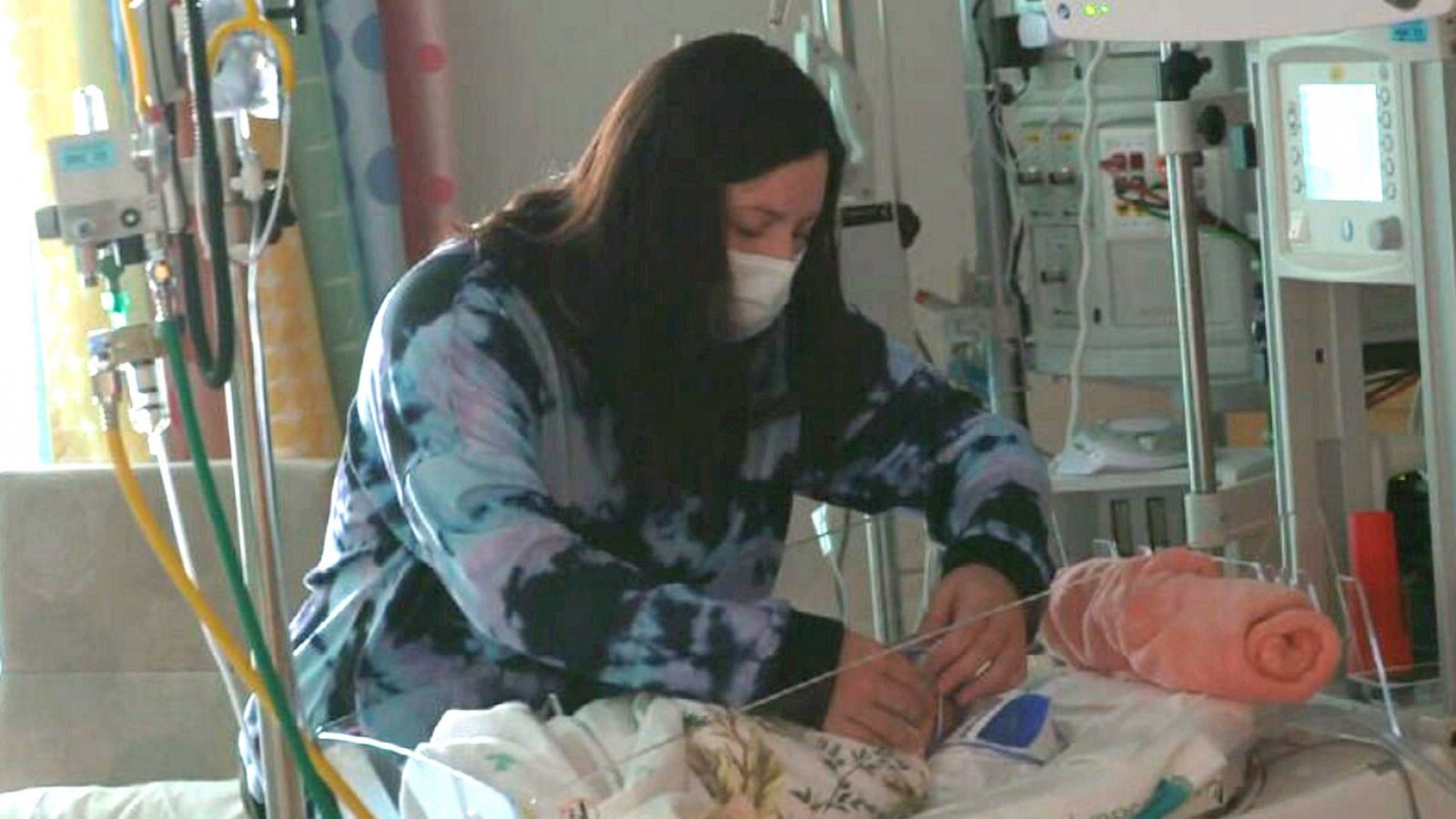 PHOTO: ABC News' Whit Johnson speaks with Rebecca Lara at Texas Children's Hospital in Houston.