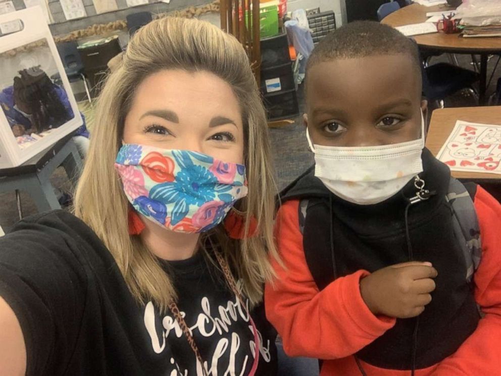 PHOTO: Lamere Johnson is a first grade student at Johnston Elementary School in Johnston, South Carolina. Seen in this undated photo are Lamere, 7 and Makinzie Corley, a pre-K assistant at Johnston Elementary.