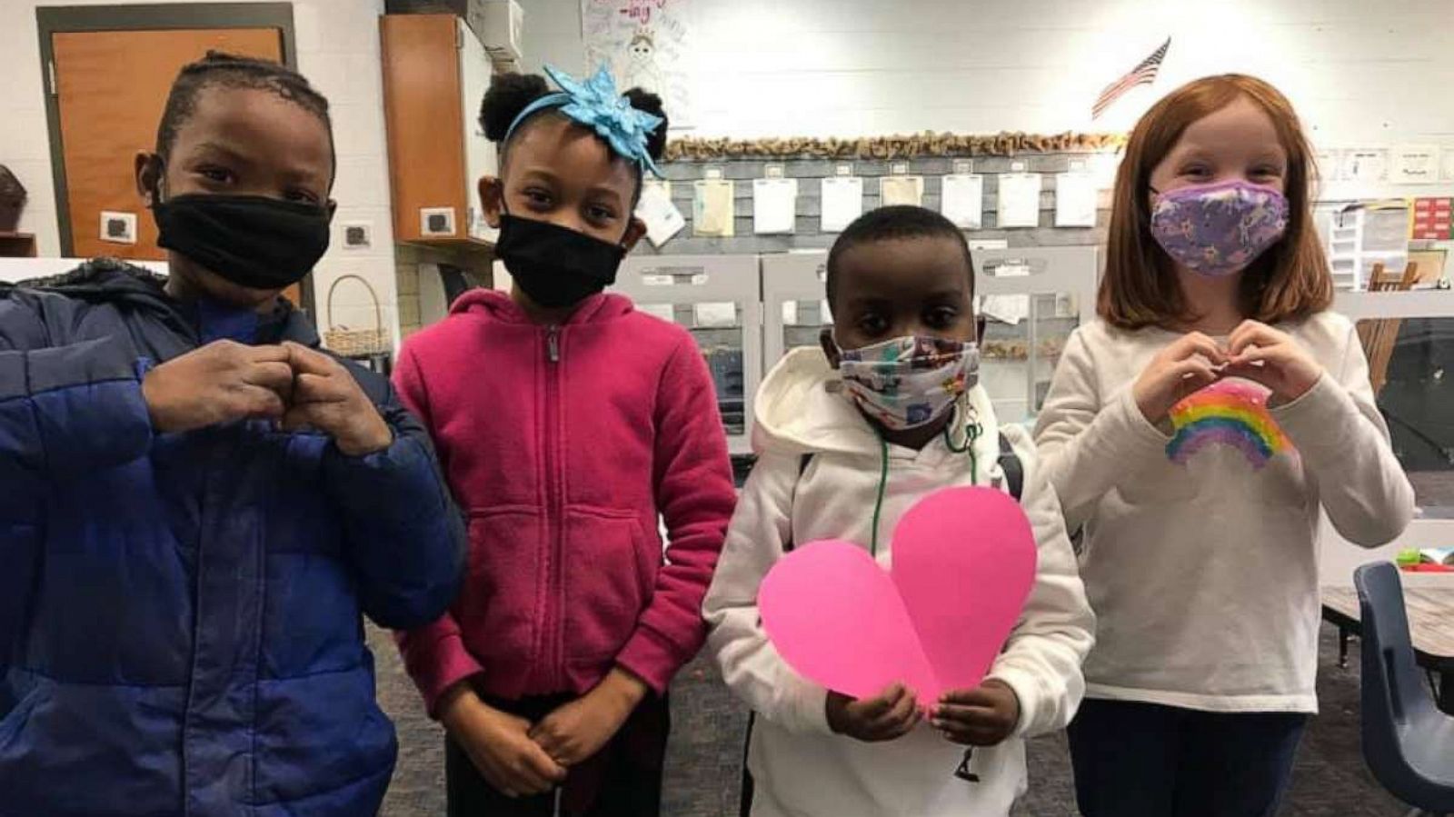 PHOTO: Lamere Johnson is a first grade student at Johnston Elementary School in Johnston, South Carolina. Lamere's fellow students are selling paper hearts and all the proceeds go directly into his account at the Children's Organ Transplant Association.