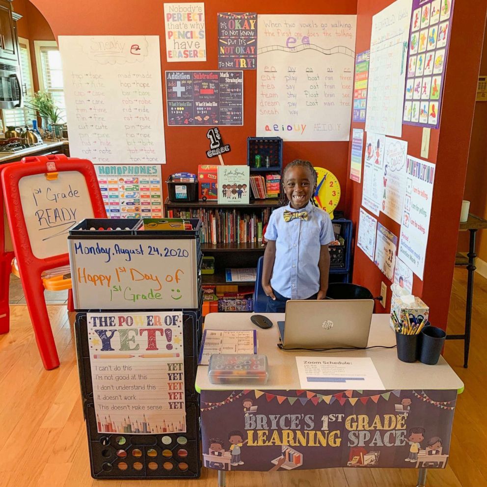 VIDEO: 1st grader and his parents build an epic learning space at home for virtual classes