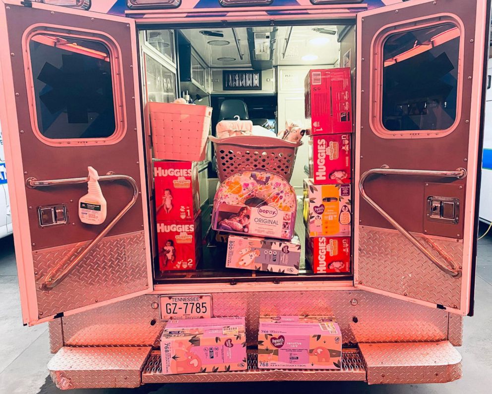 PHOTO: First responders in Columbia, Tenn., helped fill two ambulances full of baby supplies for Za'myla Garrett.