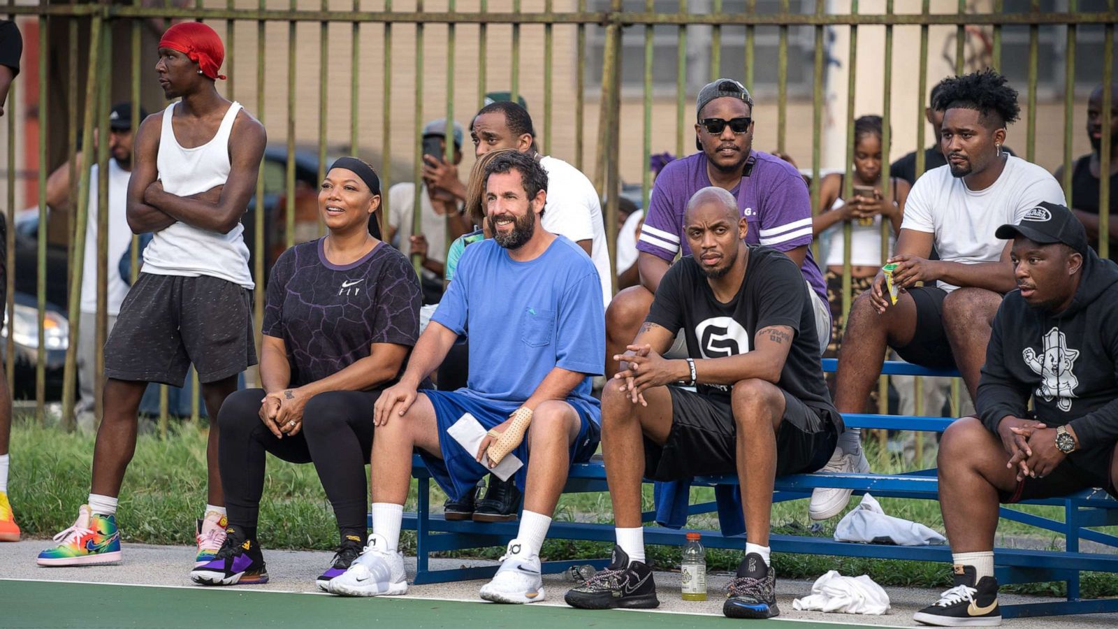 PHOTO: Queen Latifah as Teresa Sugerman and Adam Sandler as Stanley Sugerman are pictured in a scene from "Hustle," airing on Netflix in June, 2022.