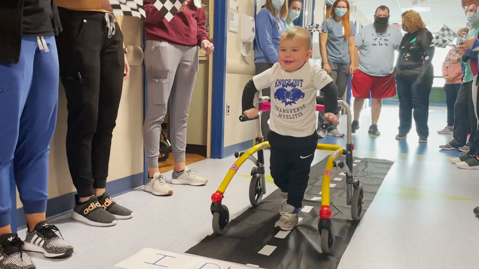 PHOTO: On Jan. 29, 2-year-old Alaric Bridgeman walked inside Akron Children's Hospital in Akron, Ohio.