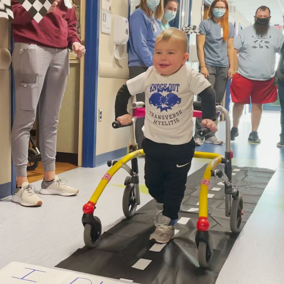 VIDEO: Emotional video shows 2-year-old walking again after being paralyzed