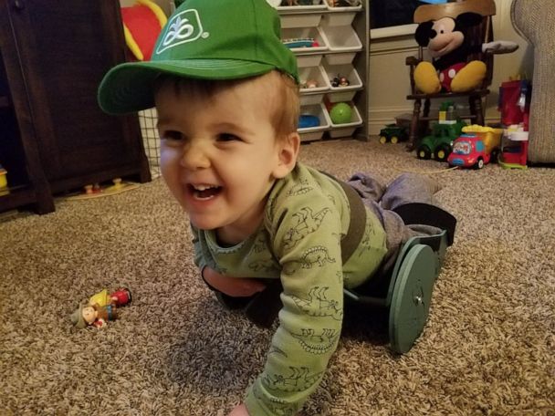 2 year old unable to crawl now cruising thanks to dad s smart invention