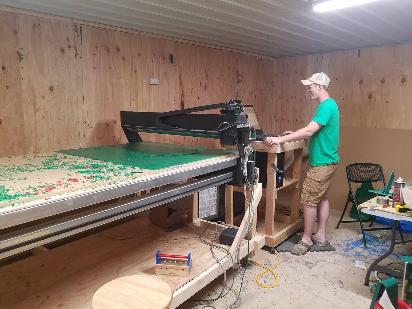 PHOTO: In September 2018, after lots of trial and error, "the Frog" was born. Taylor Moreland uses a CNC machines, or a Computer Numerical Control device, which generates prototypes from digital software files.