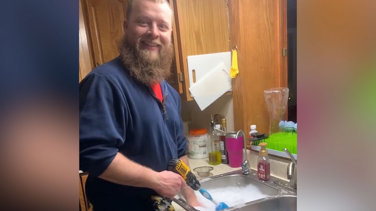 VIDEO: Triplet dad comes up with genius hack to clean all those bottles