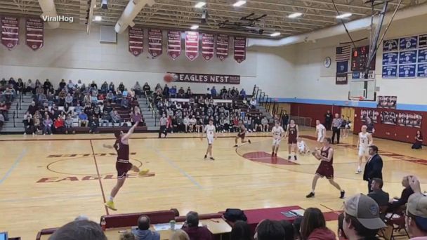 Eighth-grader wows the crowd with an impressive buzzer-beater shot