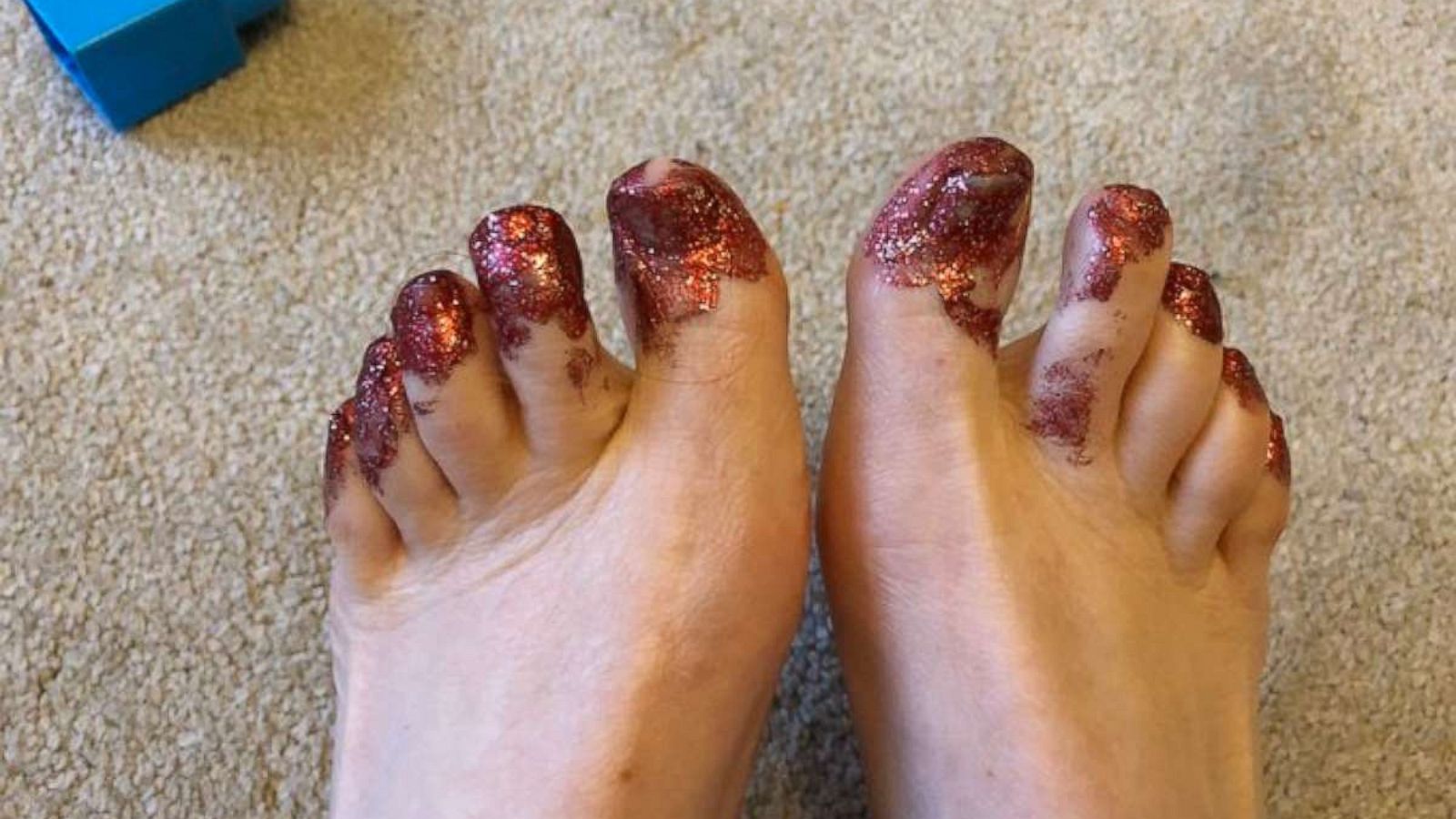 PHOTO: Catriona McNicol's two-year-old daughter inspired a viral Twitter thread with this pedicure.