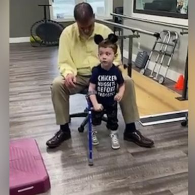 VIDEO: This 3-year-old with cerebral palsy counting out his steps inspires 