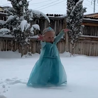 VIDEO: This 2-year-old celebrated a rare snowfall by channeling her inner Elsa 