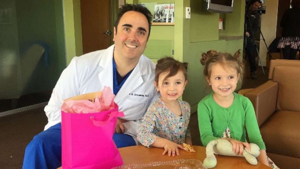 Leap-year sisters Chloe and Joelle recently reunited with Dr. Eric Grossman, who delivered both girls and shares their leap-year birthday.