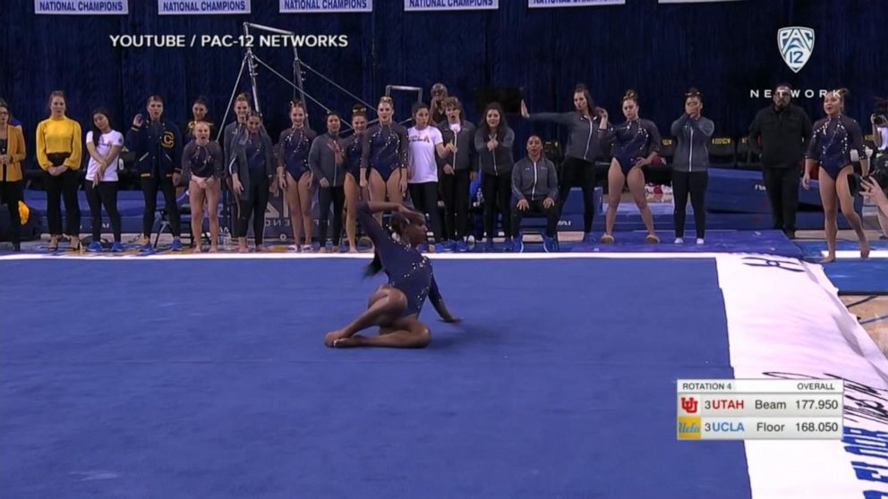 Ucla Gymnast Goes Viral For Floor Routine Video Abc News