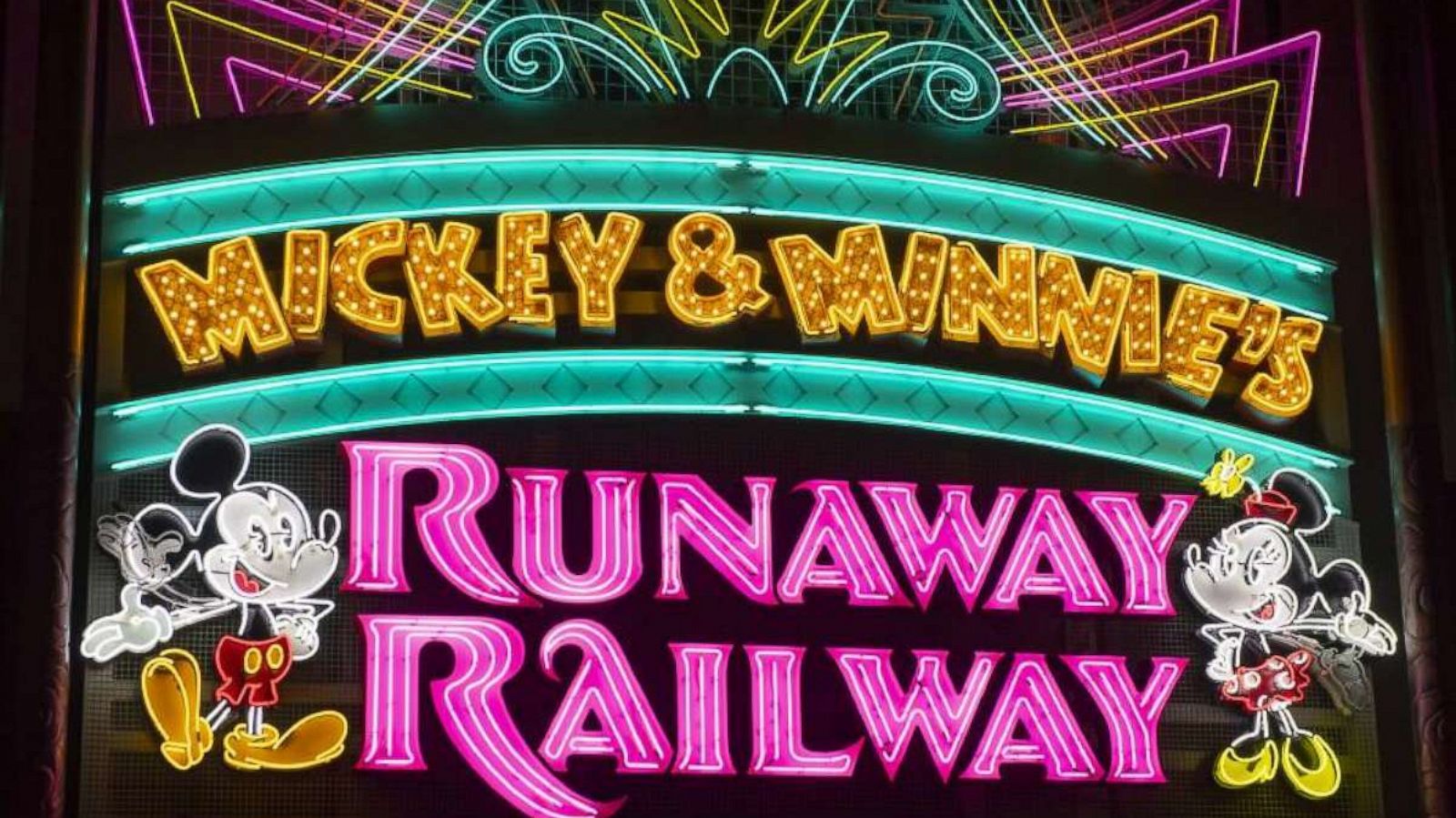 PHOTO: Mickey and Minnie's Runaway Railway Marquee