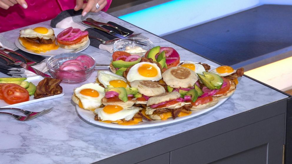 PHOTO: A platter of egg sandwiches made by Chef Ryan Scott for "GMA" back to basics.