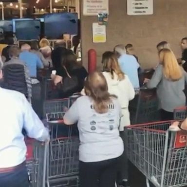 VIDEO: Grocery stores flood with customers as coronavirus fear rises