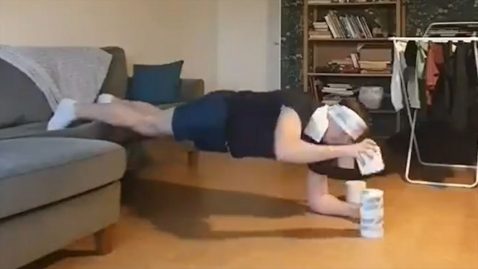 Man s funny toilet paper workout during coronavirus lockdown is