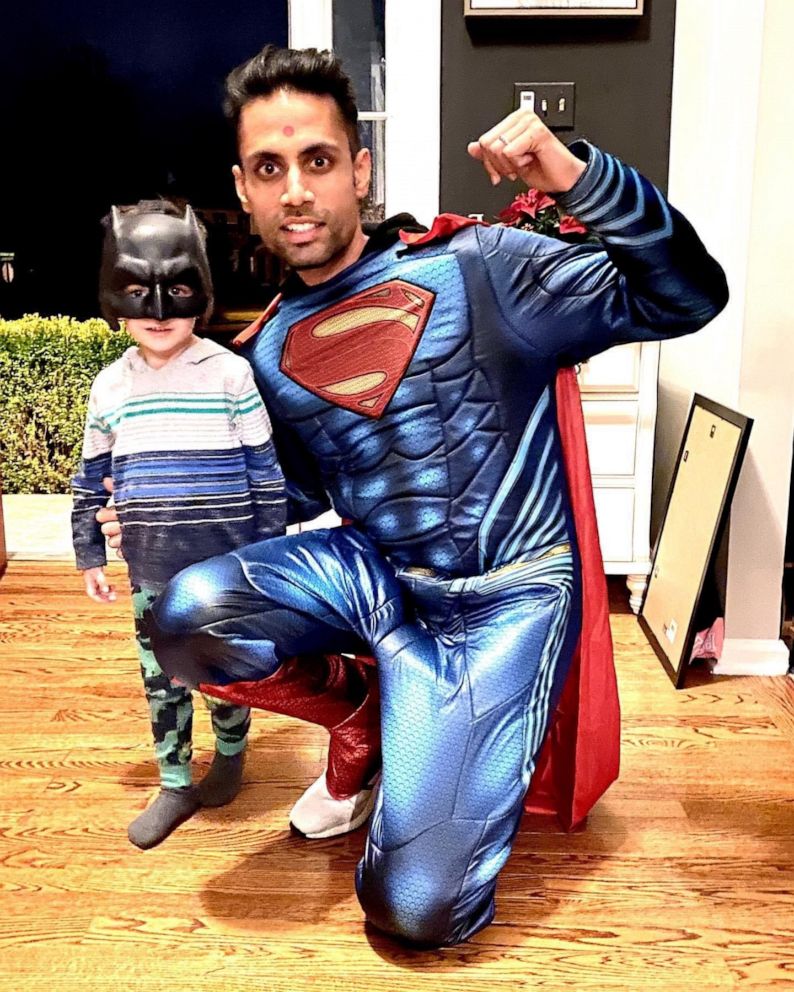 PHOTO: Dr. Mayank Amin first broke out his Superman suit to surprise a young patient.