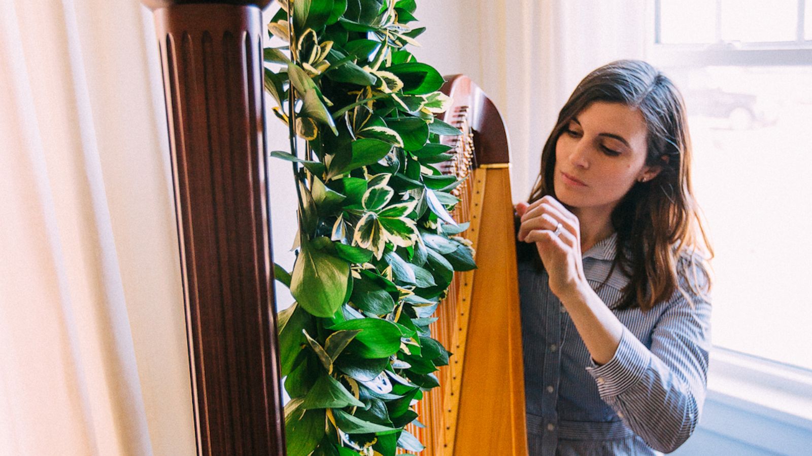 VIDEO: Seattle hospital musician plays her harp and ‘magic flows’