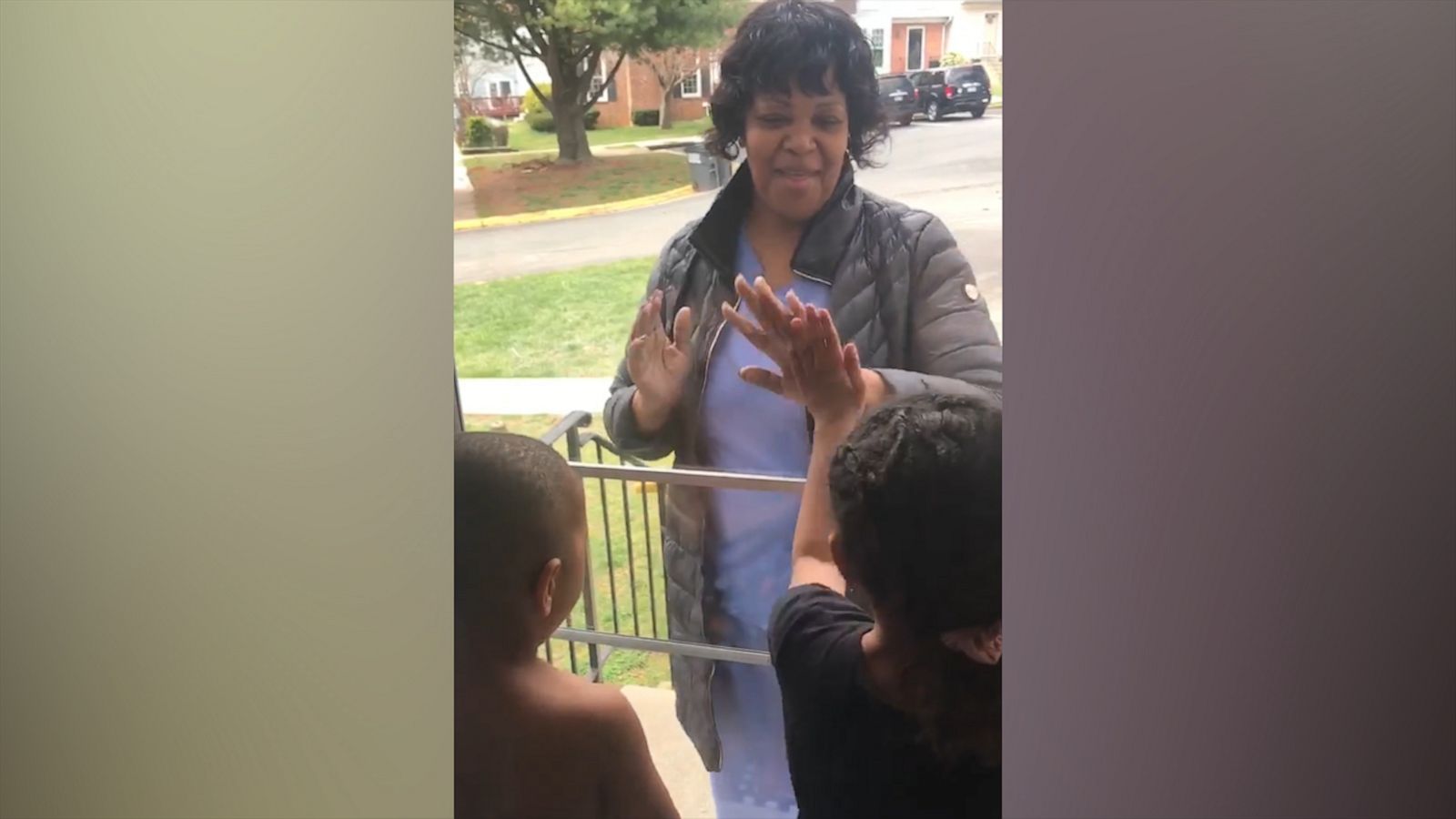 VIDEO: This grandma played “Miss Mary Mack” with her grandkids while social distancing