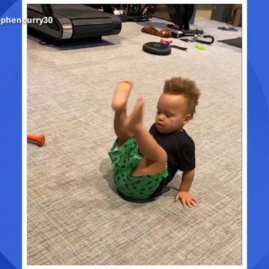 VIDEO: Adorable quarantine workout with Steph Curry