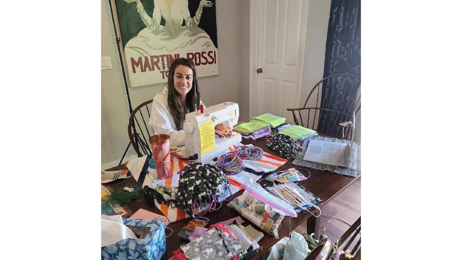 VIDEO: Woman sews over 100 cloth face masks during 12-hour sew-a-thon