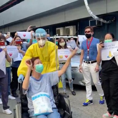 VIDEO: Hospital staff cheer as doctor is discharged from care after beating COVID-19