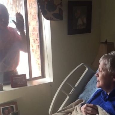 VIDEO: Husband serenades wife for three hours each day through her nursing home window 