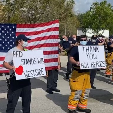 VIDEO: Fire Department salutes South Florida hospital workers 