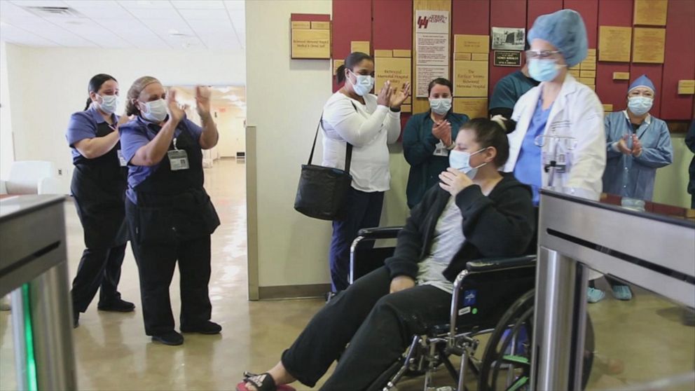 VIDEO: Woman describes triumphant hospital departure surrounded by doctors, nurses