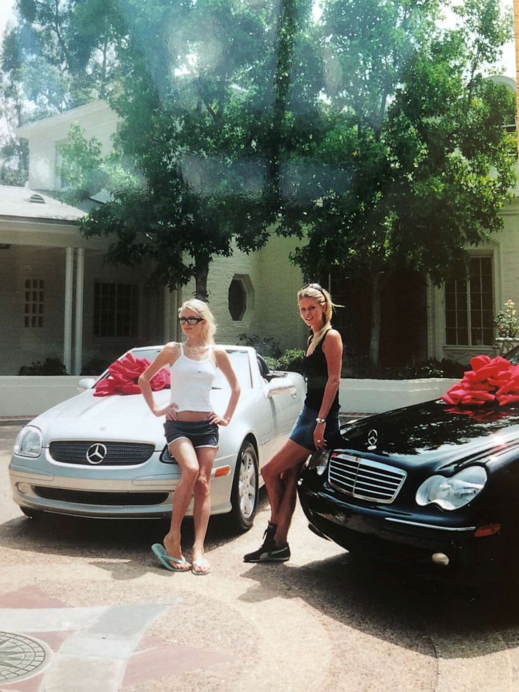 PHOTO: Nicky Hilton pictured with her older sister, Paris, as teenagers with their first cars.