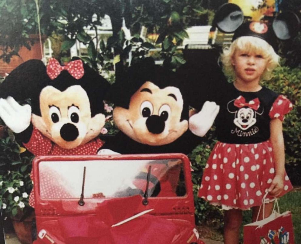PHOTO: Nicky Hilton as a toddler pictured with Mickey and Minnie Mouse at Disneyland in California.