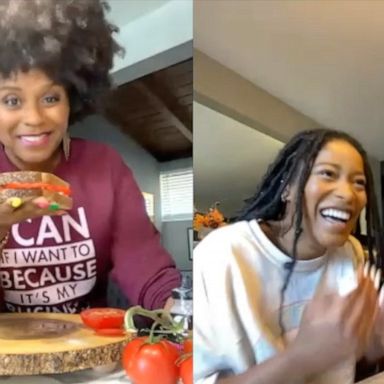 VIDEO: Keke and Tabitha Brown making a vegan tomato sandwich