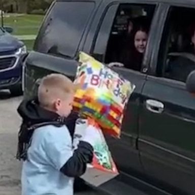 VIDEO: This little boy celebrated his 6th birthday with a caravan of friends and family 