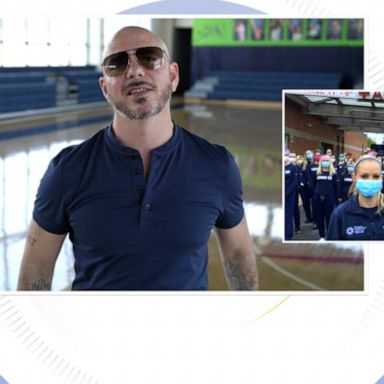 VIDEO: Pitbull surprises 2 health care workers who took part in his 'I Believe' challenge