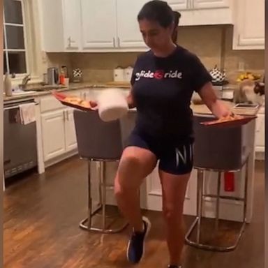 VIDEO: This mom scores big with her multitasking skills 