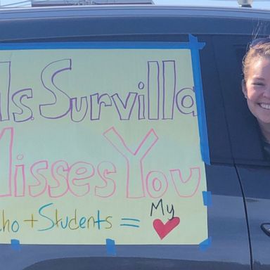 VIDEO: Long Island School throws epic curbside car parade to celebrate teachers