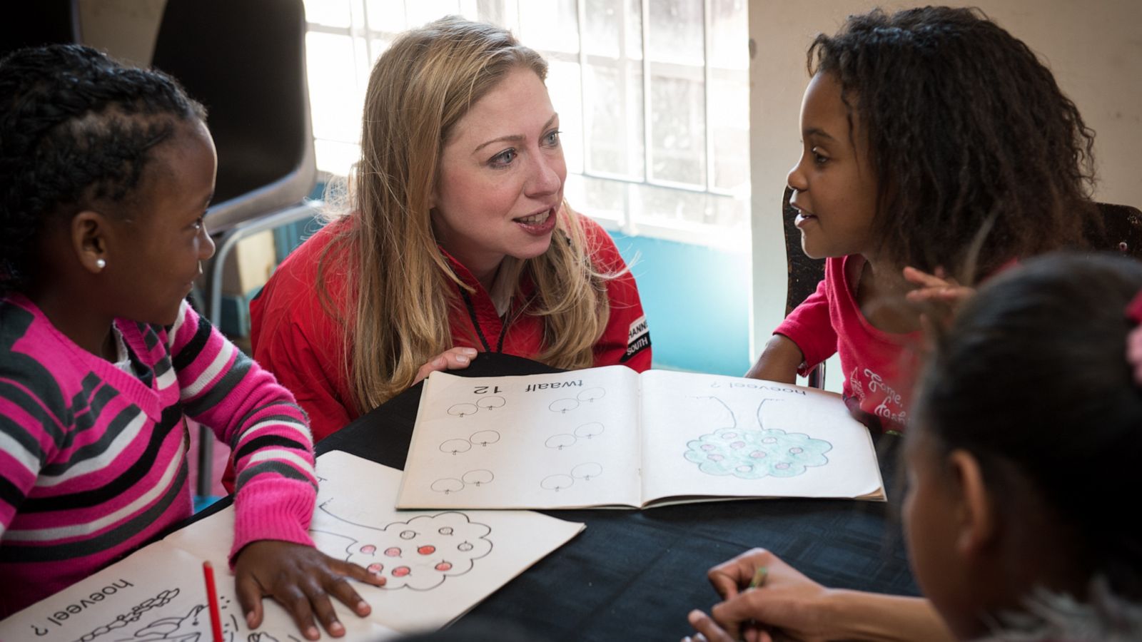 PHOTO: Chelsea Clinton Talks with Kids at the City Year Service Project.