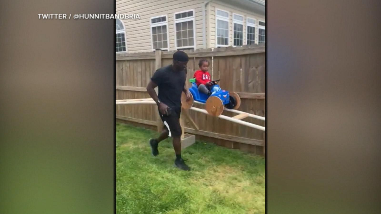 VIDEO: Grandpa sets up incredible backyard rollercoaster