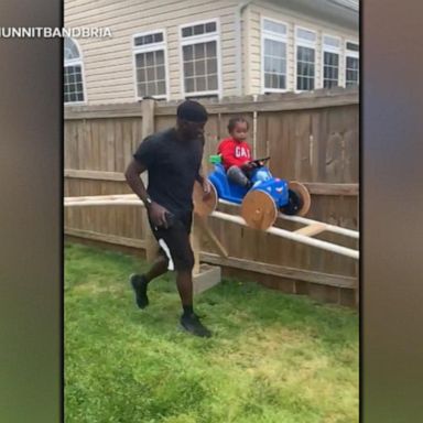 VIDEO: Grandpa sets up incredible backyard rollercoaster 