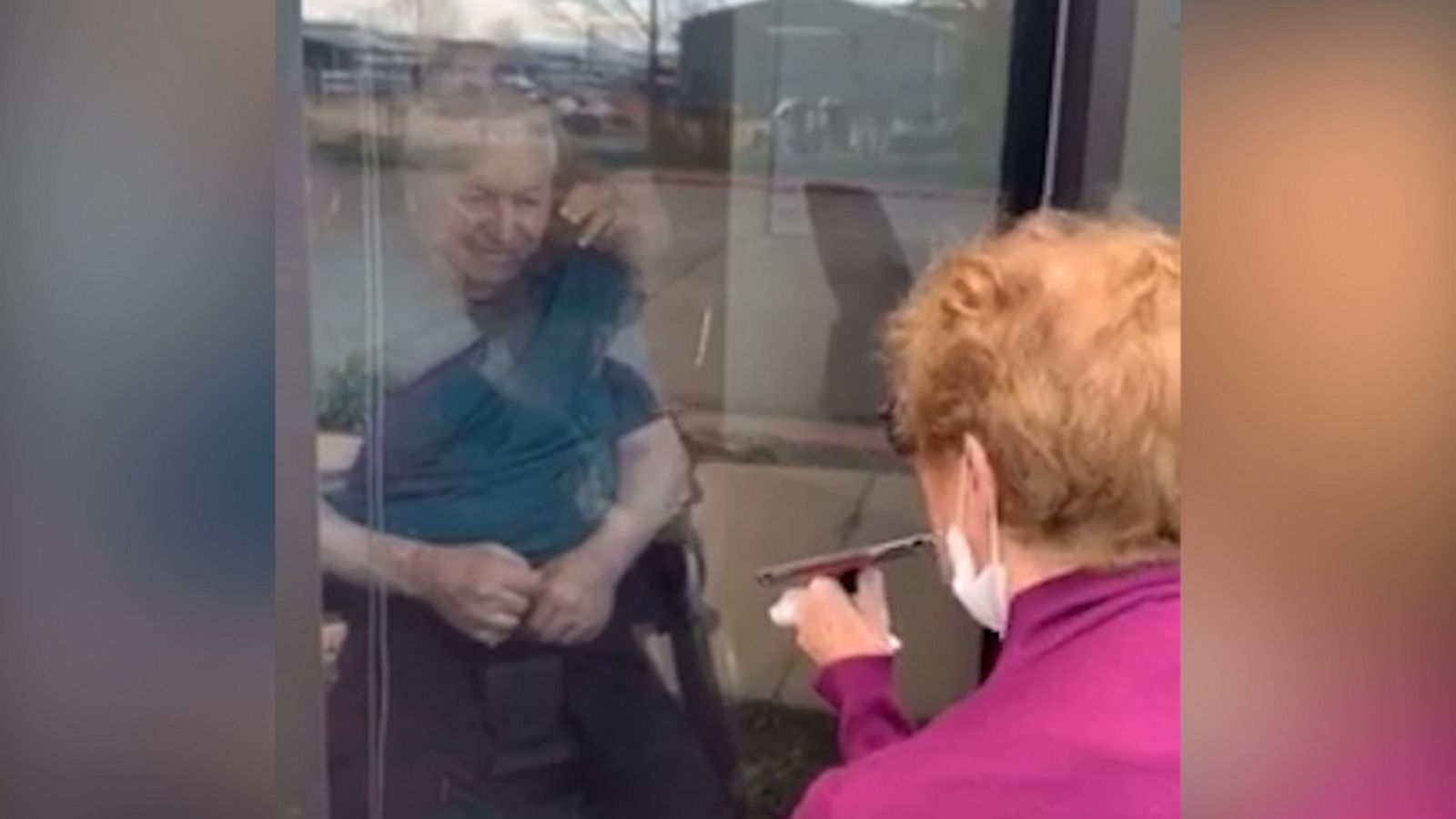 VIDEO: Elderly couple reunites through a window after being apart 44 days in quarantine