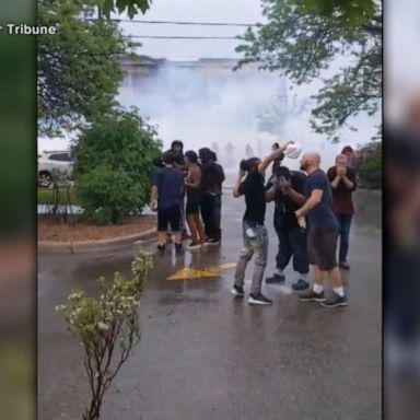 VIDEO: Police clash with protestors at scene where George Floyd died 