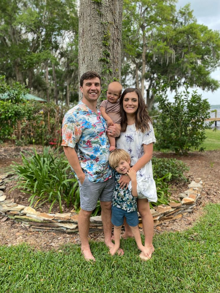 PHOTO: Amy Buckley with her husband and two sons.