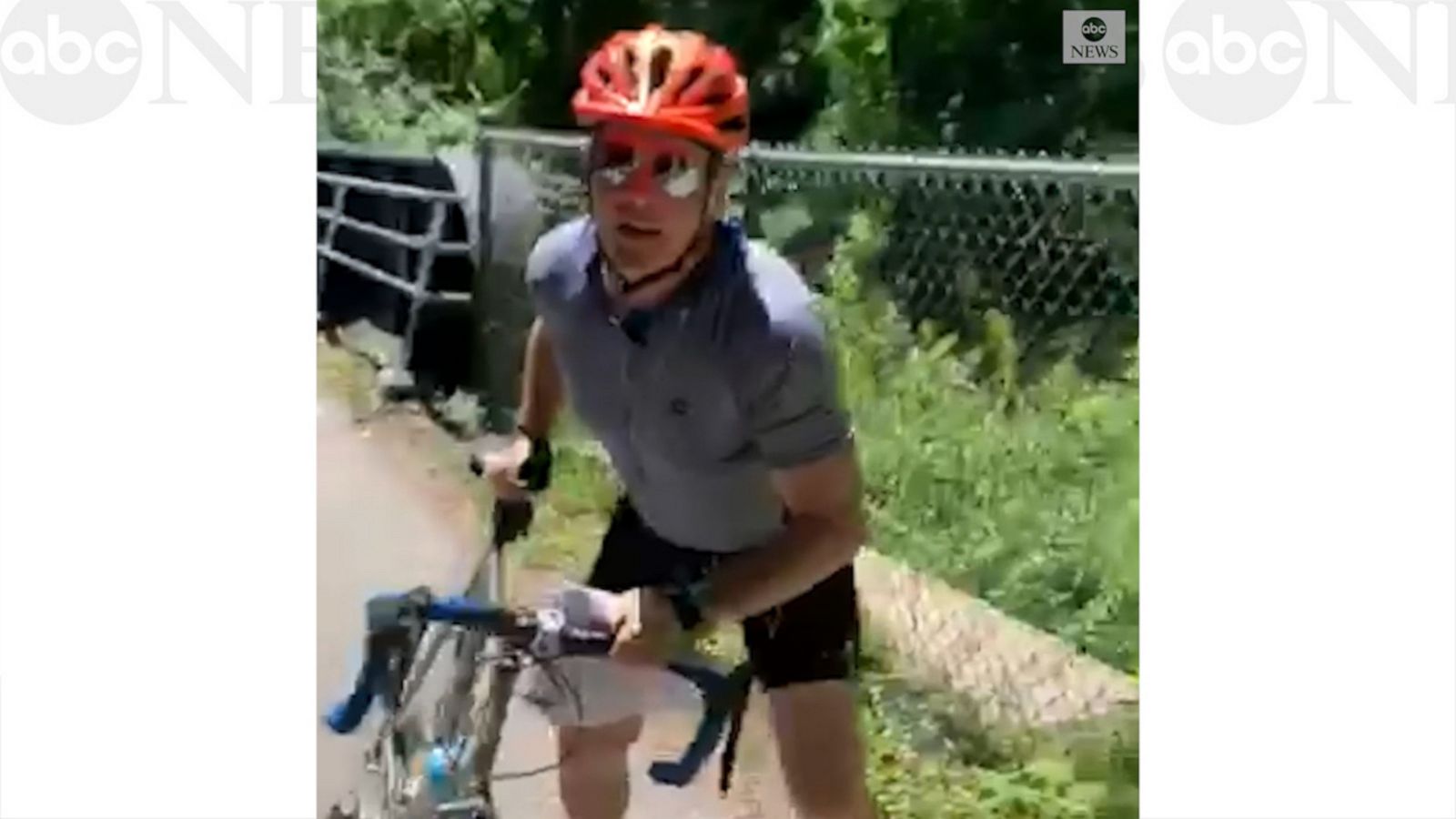 VIDEO: Cyclist allegedly assaults group that was posting signs in support of George Floyd