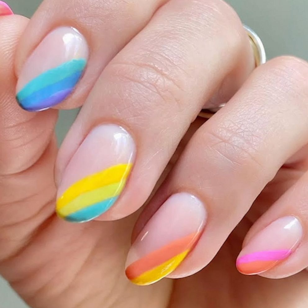 These candy color rainbow nails are perfect for pride - Good Morning ...